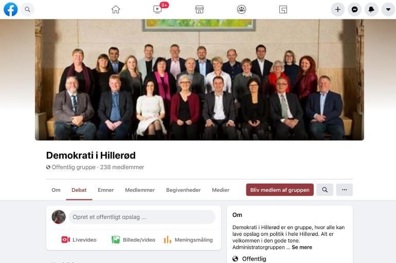 Samlet byråd i Hillerød står bag debatgruppe på Facebook