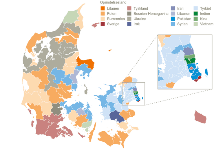 Indvandrere og efterkommere fordeler sig forskelligt