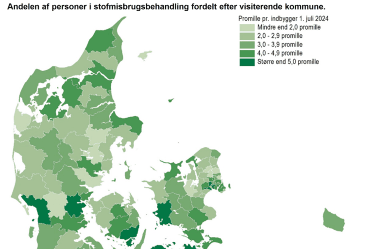 Disse kommuner har flest borgere i misbrugsbehandling